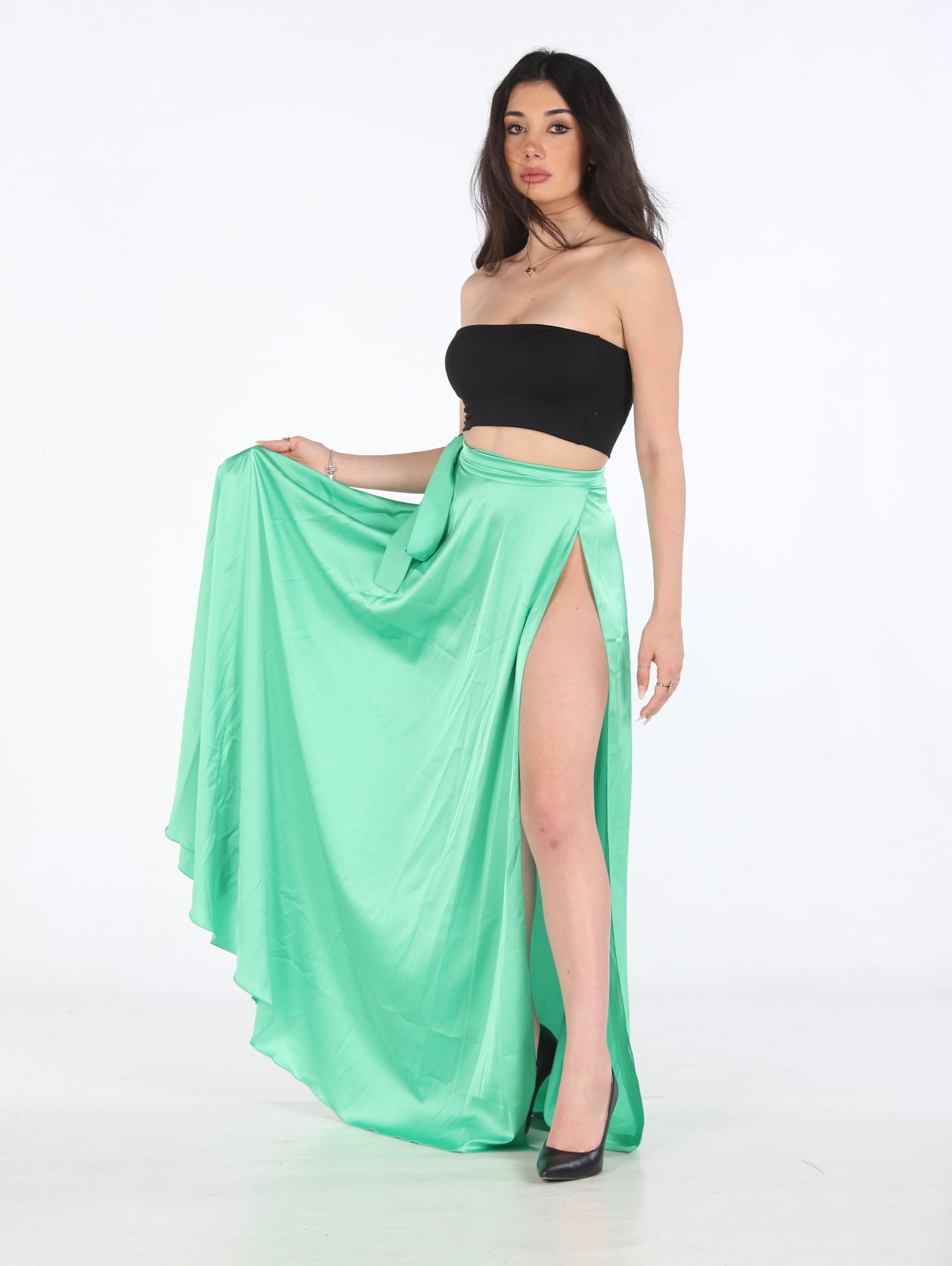 Priscilla - Maxigonna - verde menta